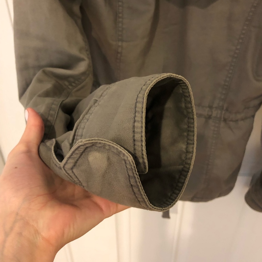 Drab green Abercrombie Sherpa lined parka jacket - Picture 7 of 10